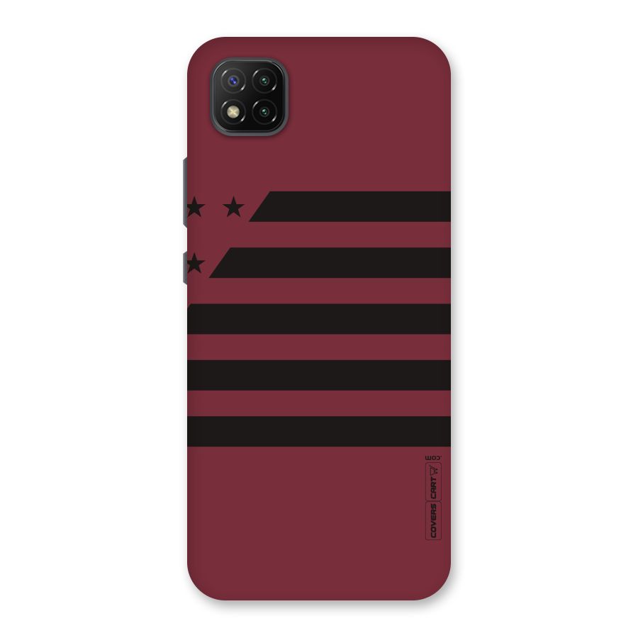 Maroon Star Striped Back Case for Poco C3