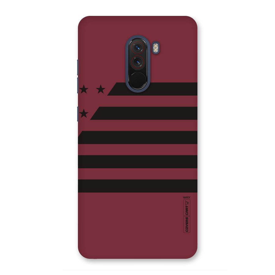 Maroon Star Striped Back Case for Poco F1