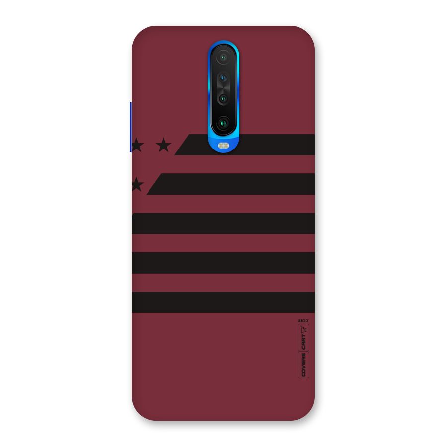 Maroon Star Striped Back Case for Poco X2