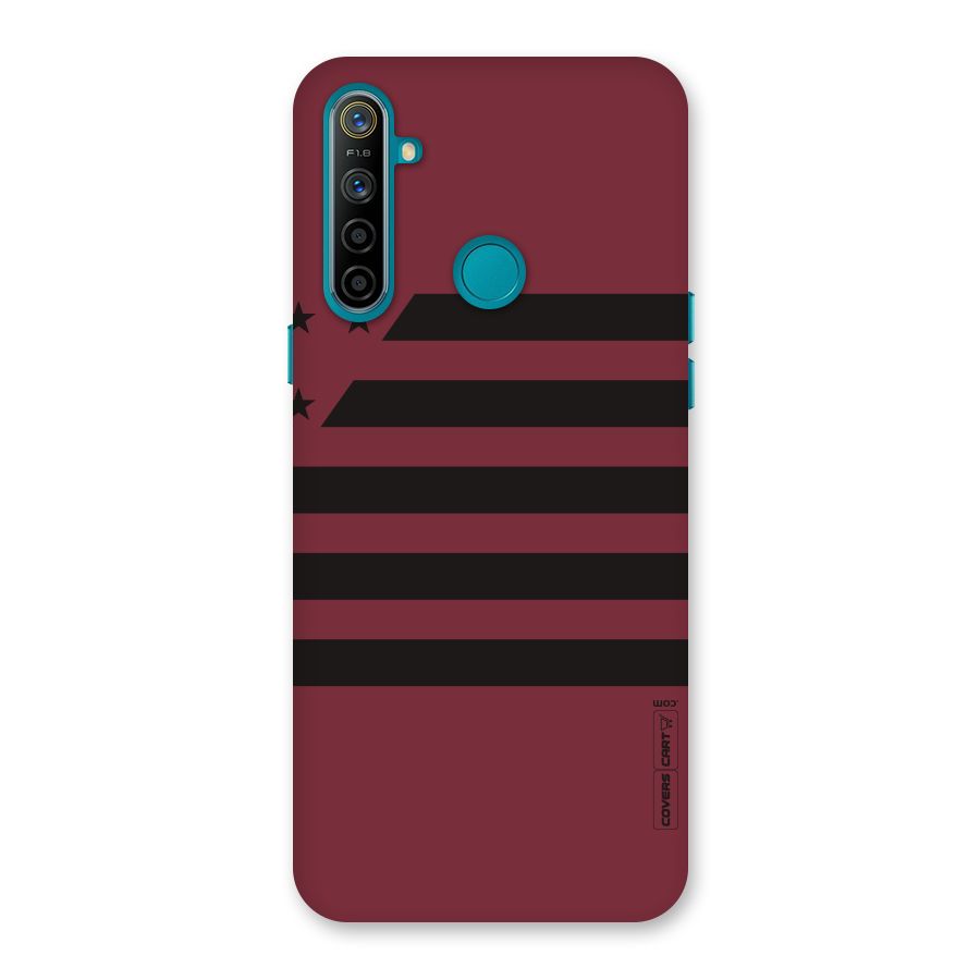 Maroon Star Striped Back Case for Realme 5i