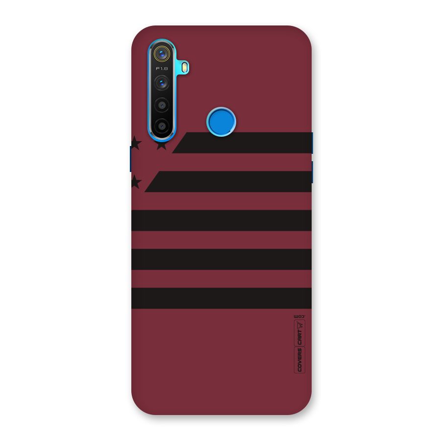 Maroon Star Striped Back Case for Realme 5s