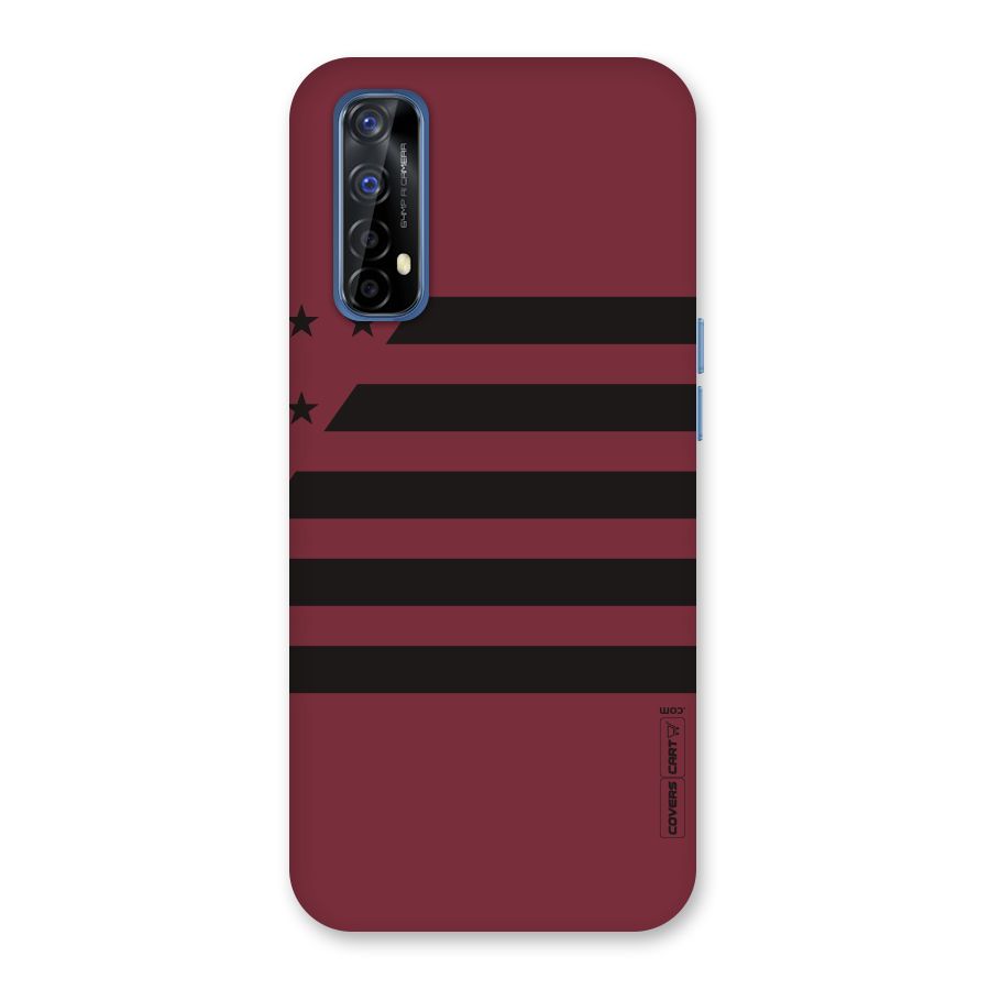 Maroon Star Striped Back Case for Realme 7
