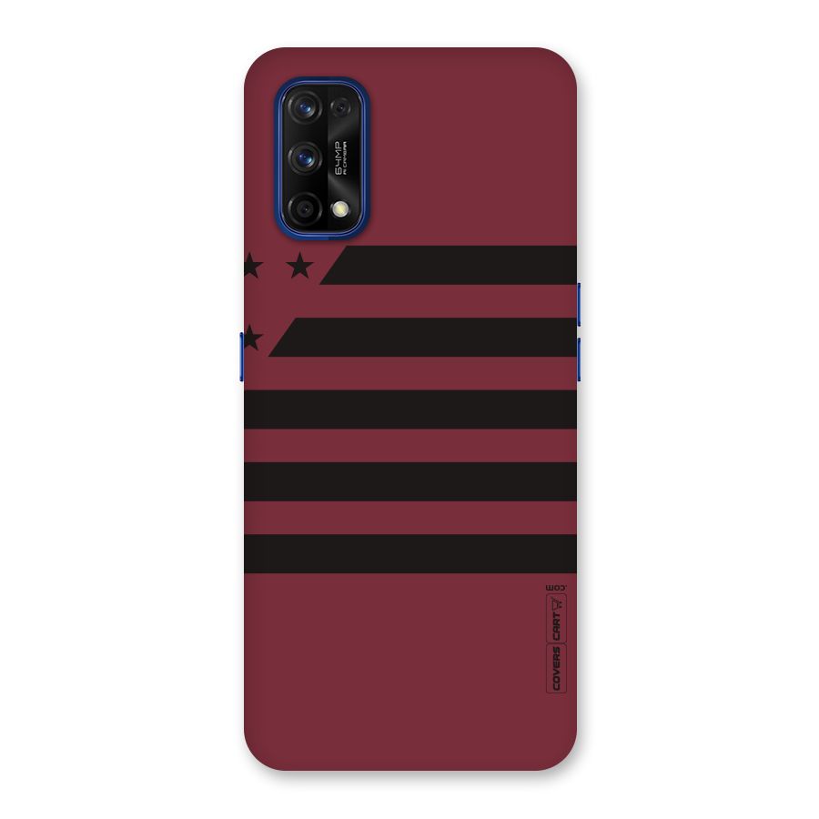 Maroon Star Striped Back Case for Realme 7 Pro