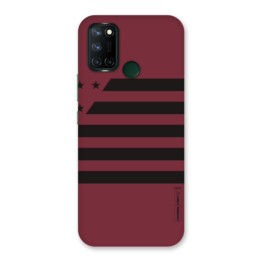 Maroon Star Striped Back Case for Realme 7i