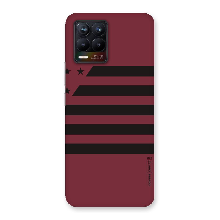 Maroon Star Striped Back Case for Realme 8