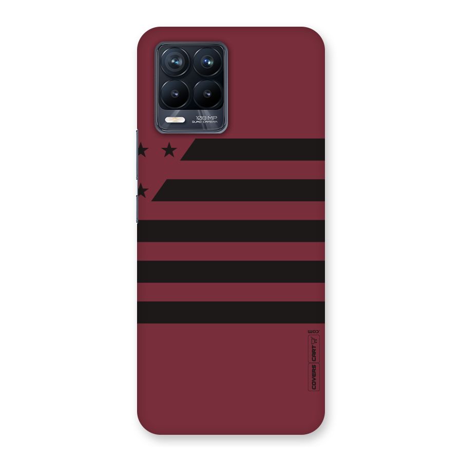 Maroon Star Striped Back Case for Realme 8 Pro