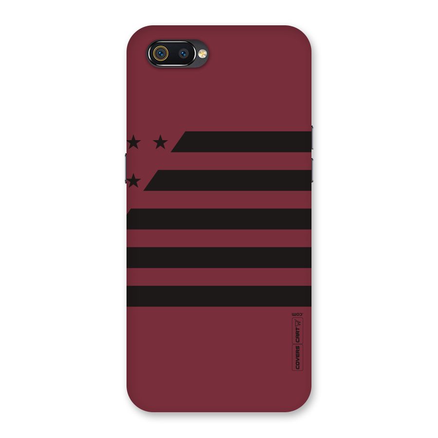 Maroon Star Striped Back Case for Realme C2