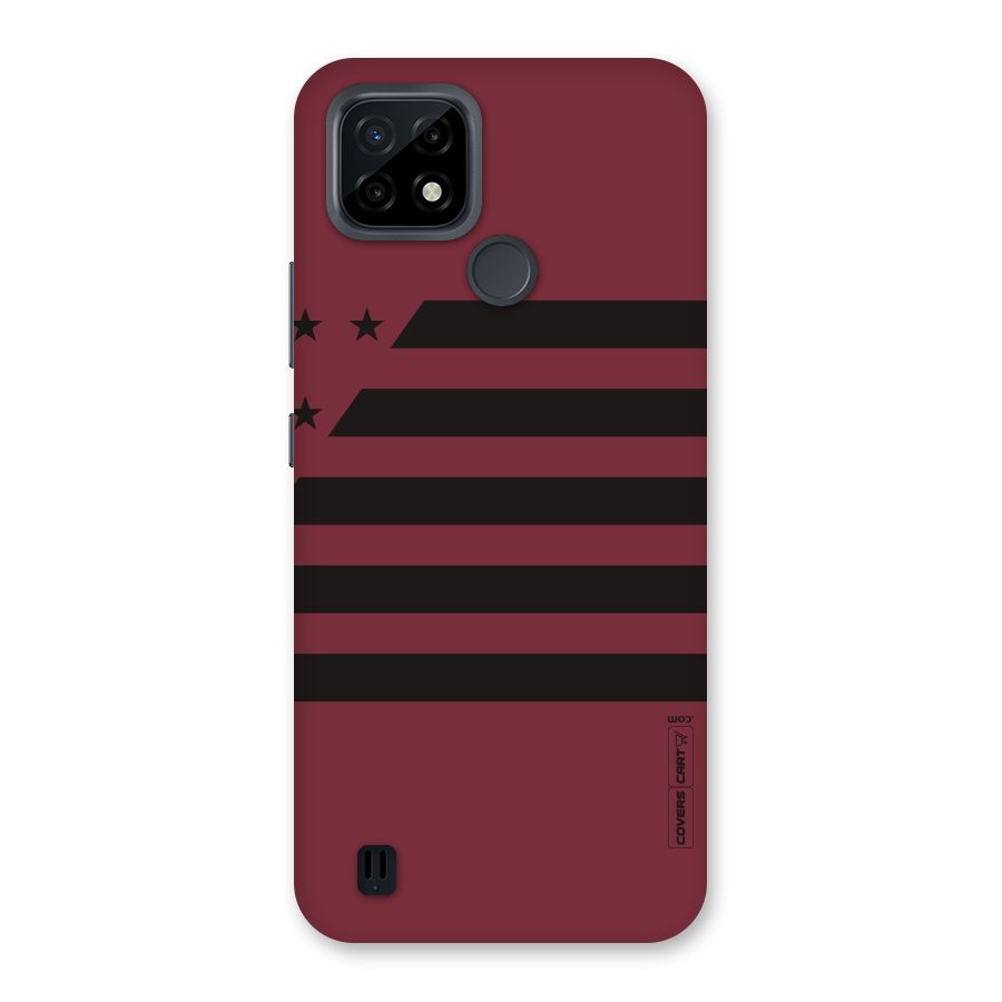 Maroon Star Striped Back Case for Realme C21