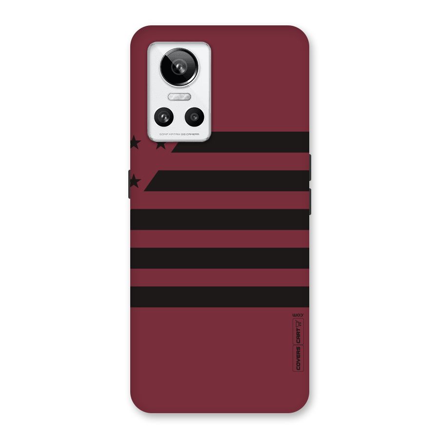 Maroon Star Striped Back Case for Realme GT Neo 3