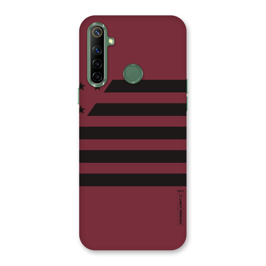 Maroon Star Striped Back Case for Realme Narzo 10
