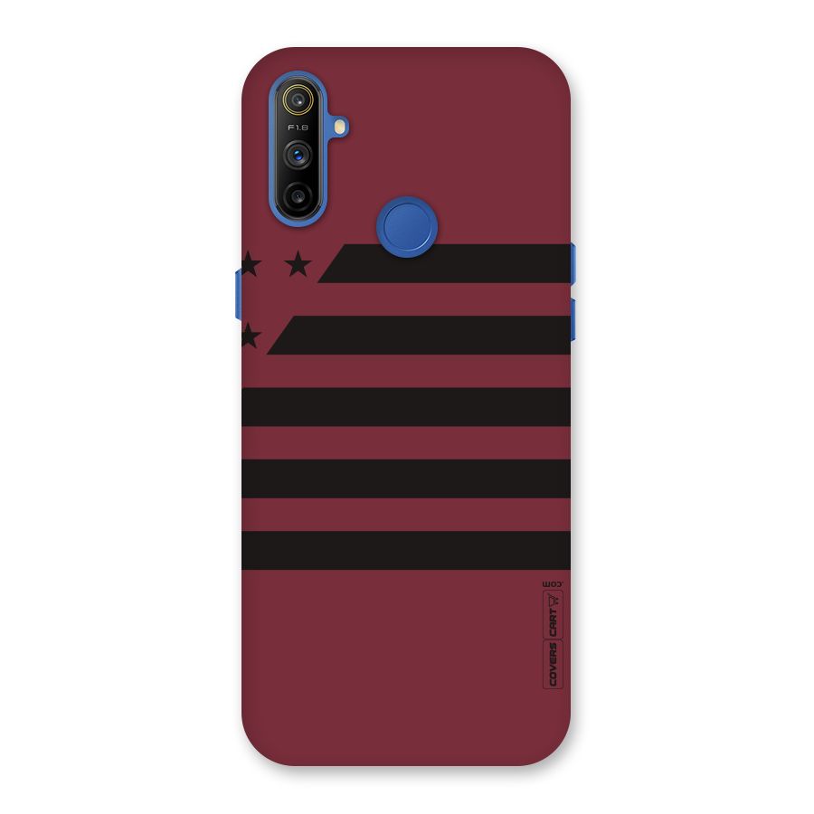 Maroon Star Striped Back Case for Realme Narzo 10A