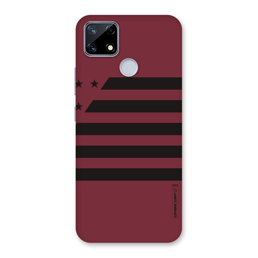 Maroon Star Striped Back Case for Realme Narzo 20