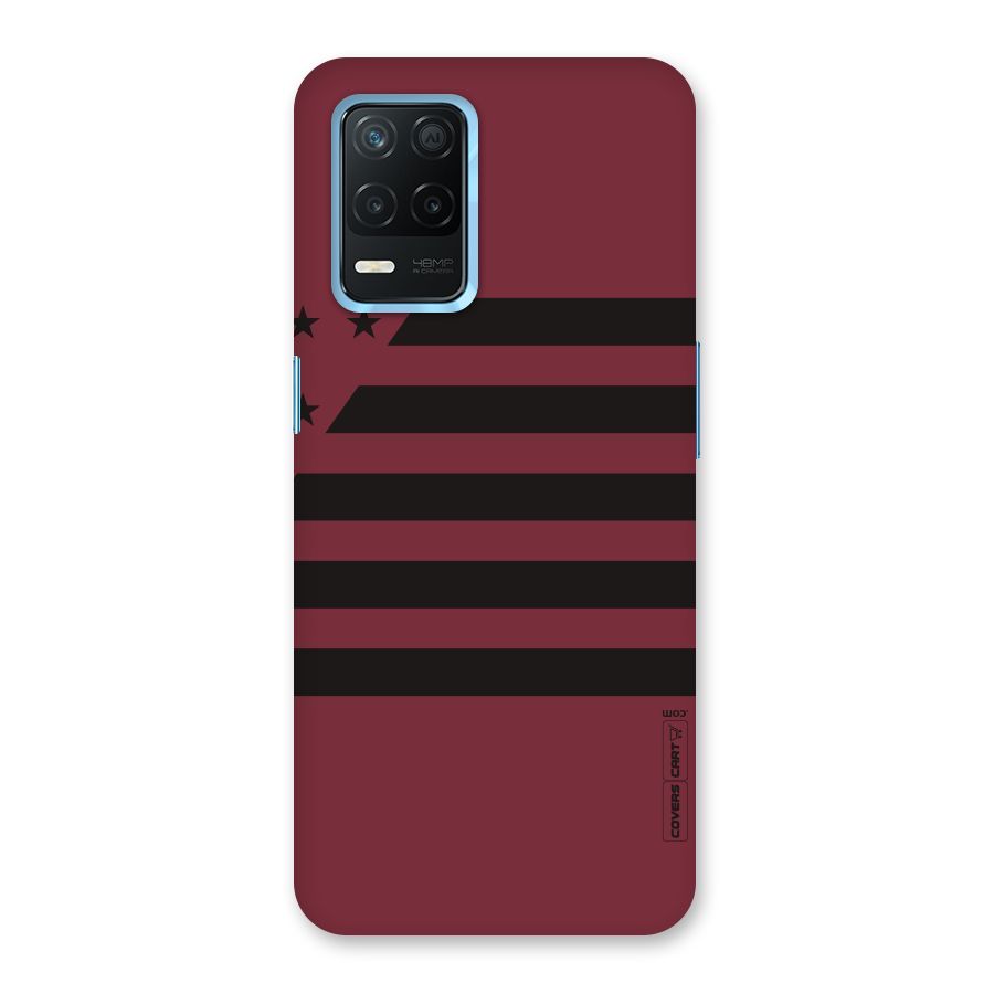 Maroon Star Striped Back Case for Realme Narzo 30 5G