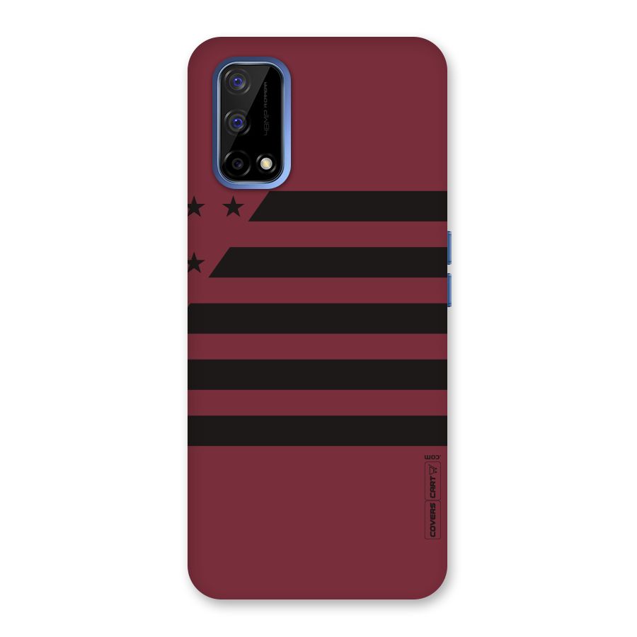 Maroon Star Striped Back Case for Realme Narzo 30 Pro