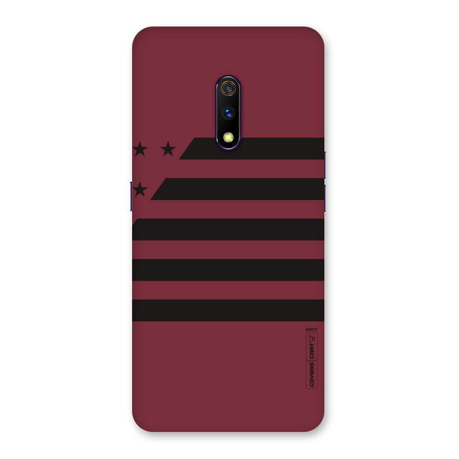 Maroon Star Striped Back Case for Realme X