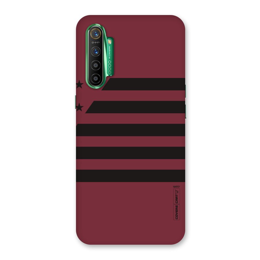 Maroon Star Striped Back Case for Realme X2