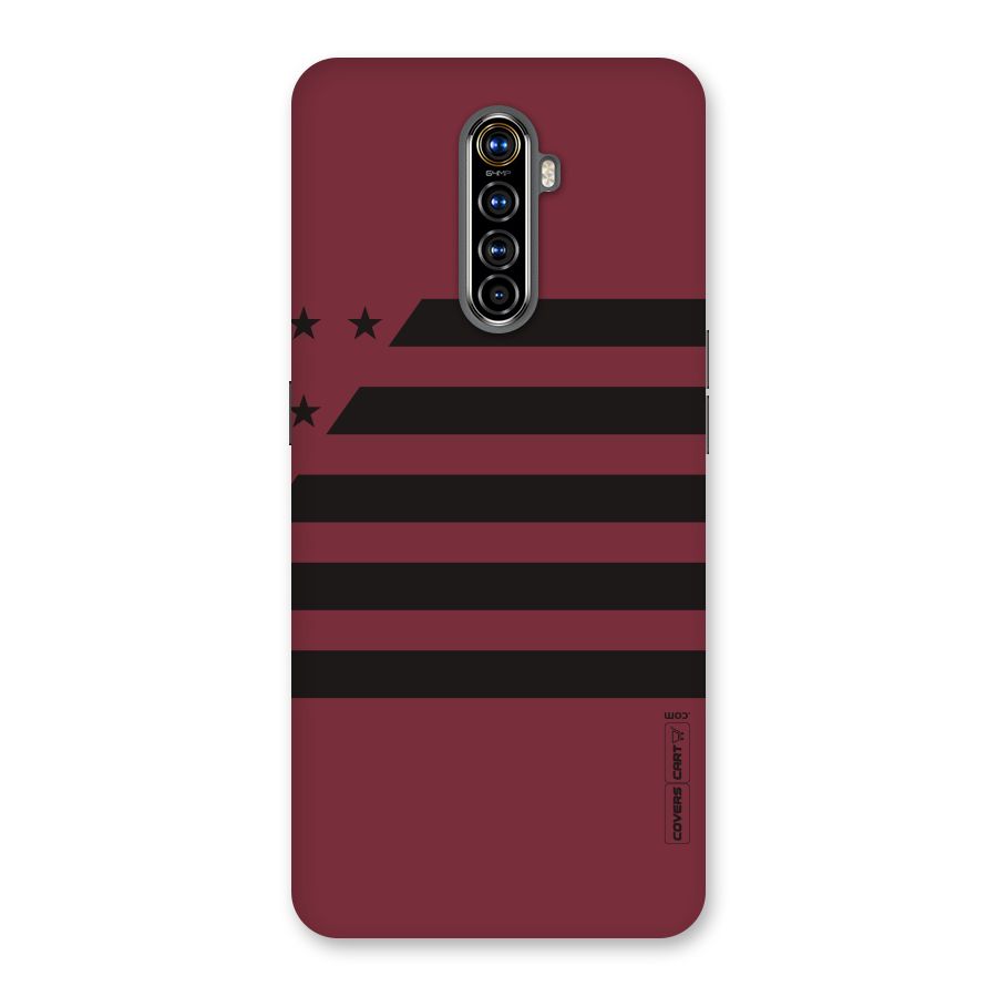 Maroon Star Striped Back Case for Realme X2 Pro