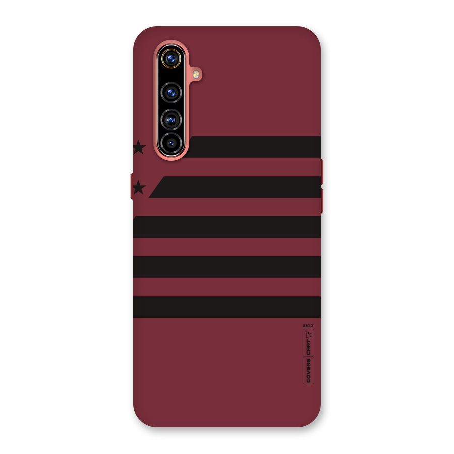 Maroon Star Striped Back Case for Realme X50 Pro