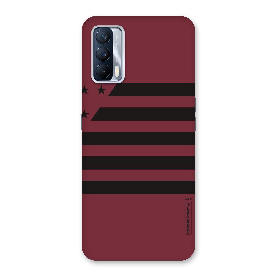 Maroon Star Striped Back Case for Realme X7