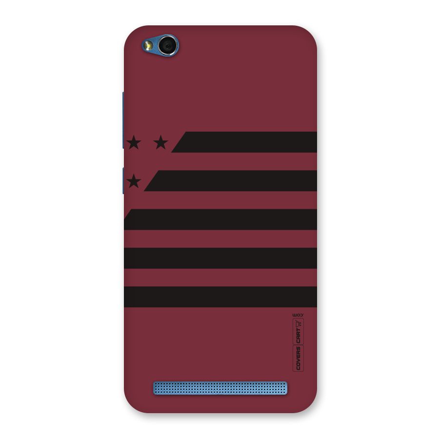 Maroon Star Striped Back Case for Redmi 5A