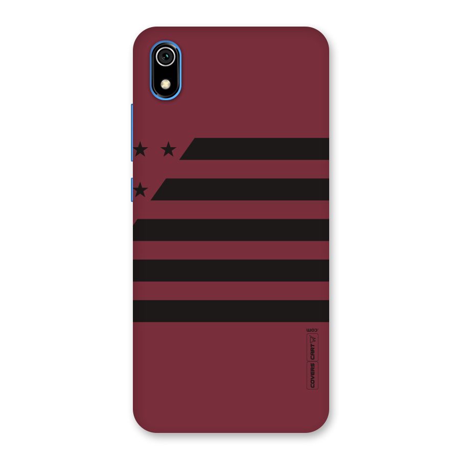Maroon Star Striped Back Case for Redmi 7A