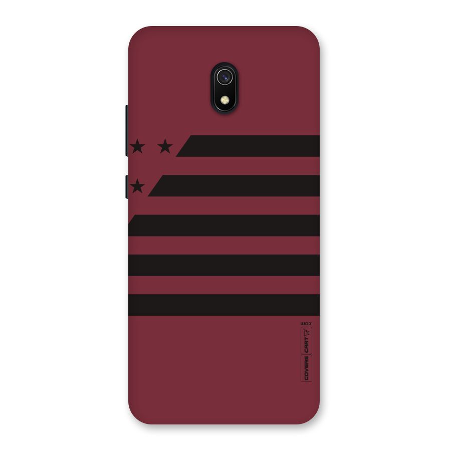 Maroon Star Striped Back Case for Redmi 8A