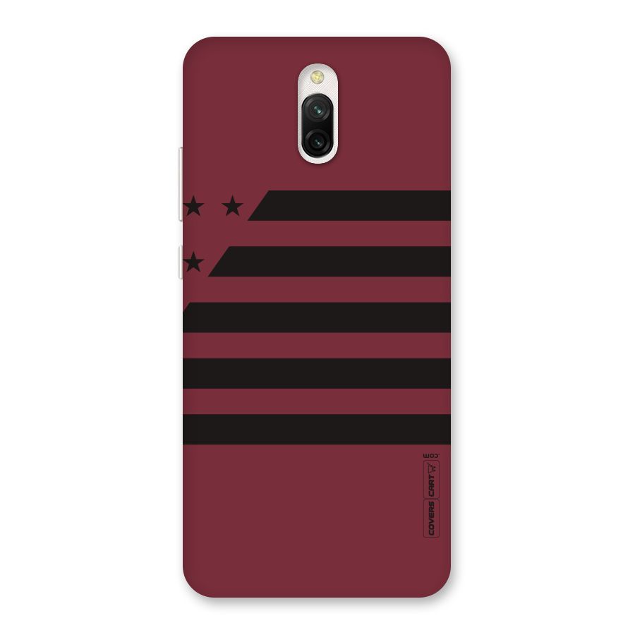 Maroon Star Striped Back Case for Redmi 8A Dual