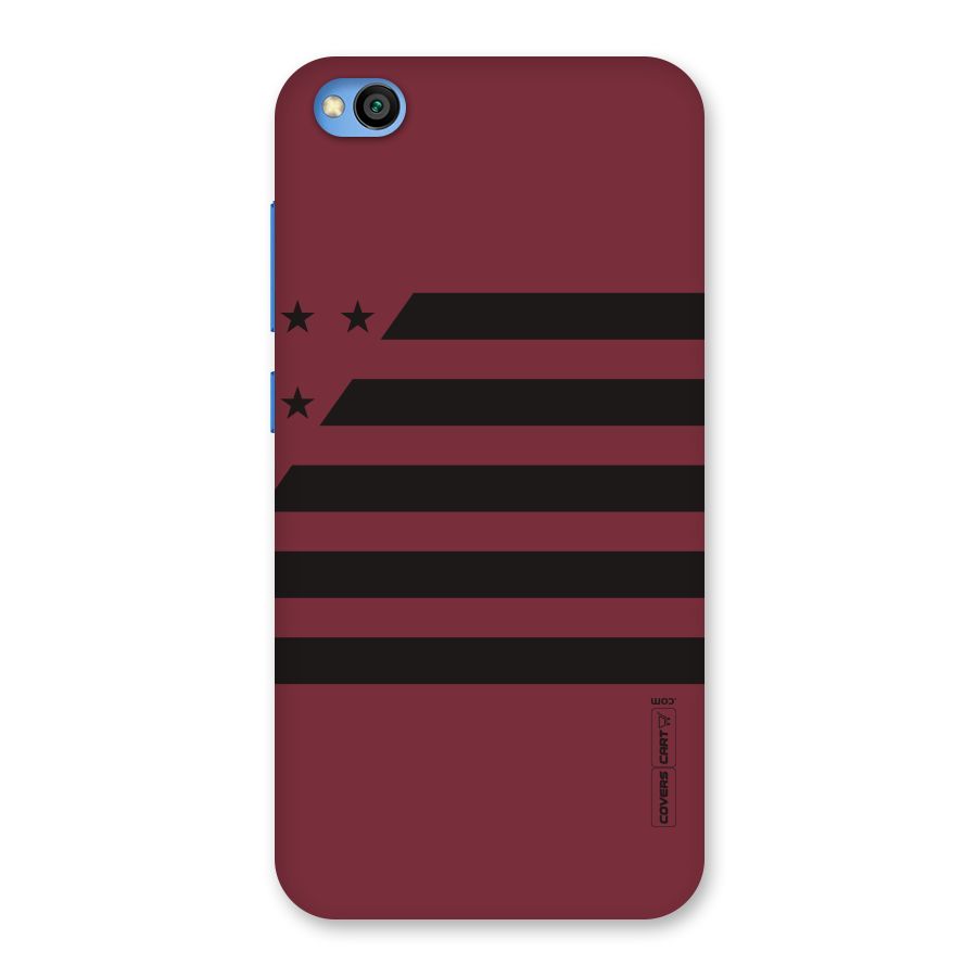 Maroon Star Striped Back Case for Redmi Go