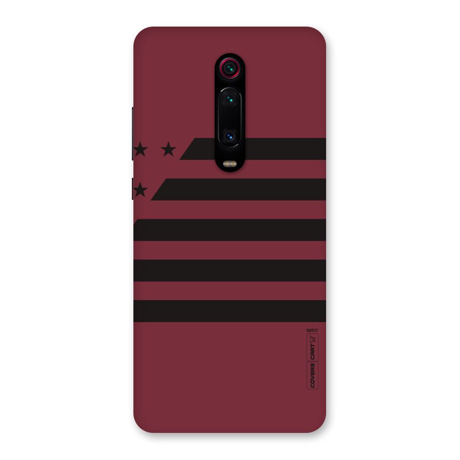 Maroon Star Striped Back Case for Redmi K20 Pro