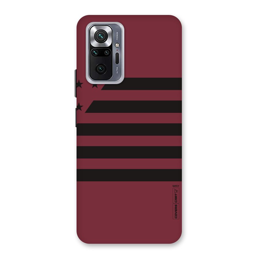 Maroon Star Striped Back Case for Redmi Note 10 Pro Max