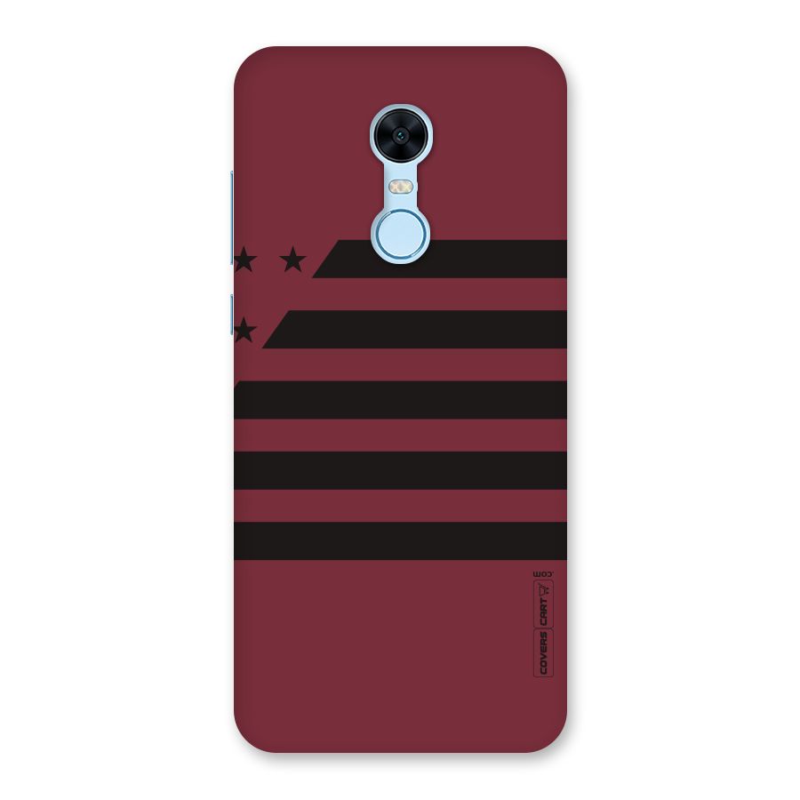 Maroon Star Striped Back Case for Redmi Note 5