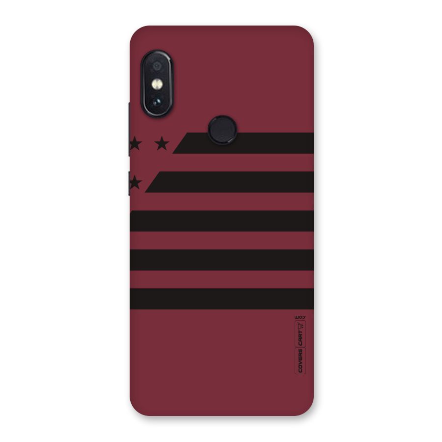 Maroon Star Striped Back Case for Redmi Note 5 Pro