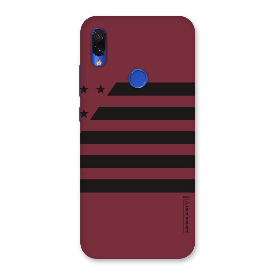 Maroon Star Striped Back Case for Redmi Note 7S