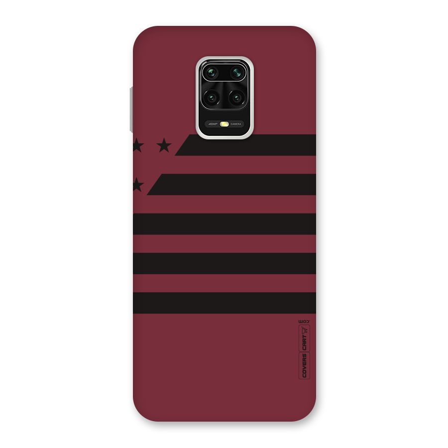 Maroon Star Striped Back Case for Redmi Note 9 Pro
