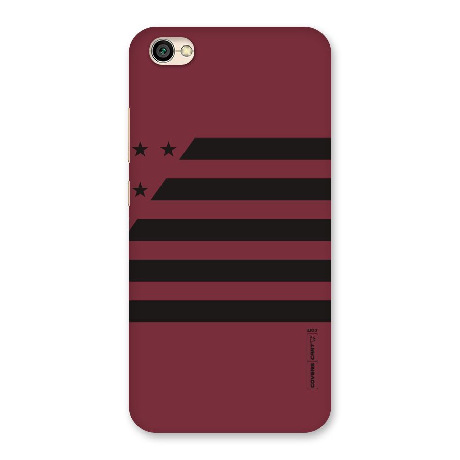 Maroon Star Striped Back Case for Redmi Y1 Lite