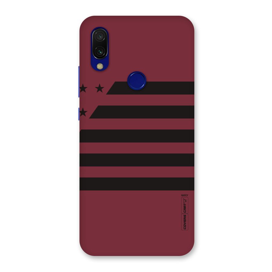 Maroon Star Striped Back Case for Redmi Y3