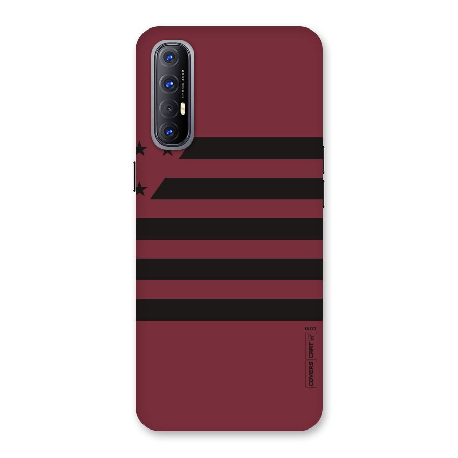 Maroon Star Striped Back Case for Reno3 Pro