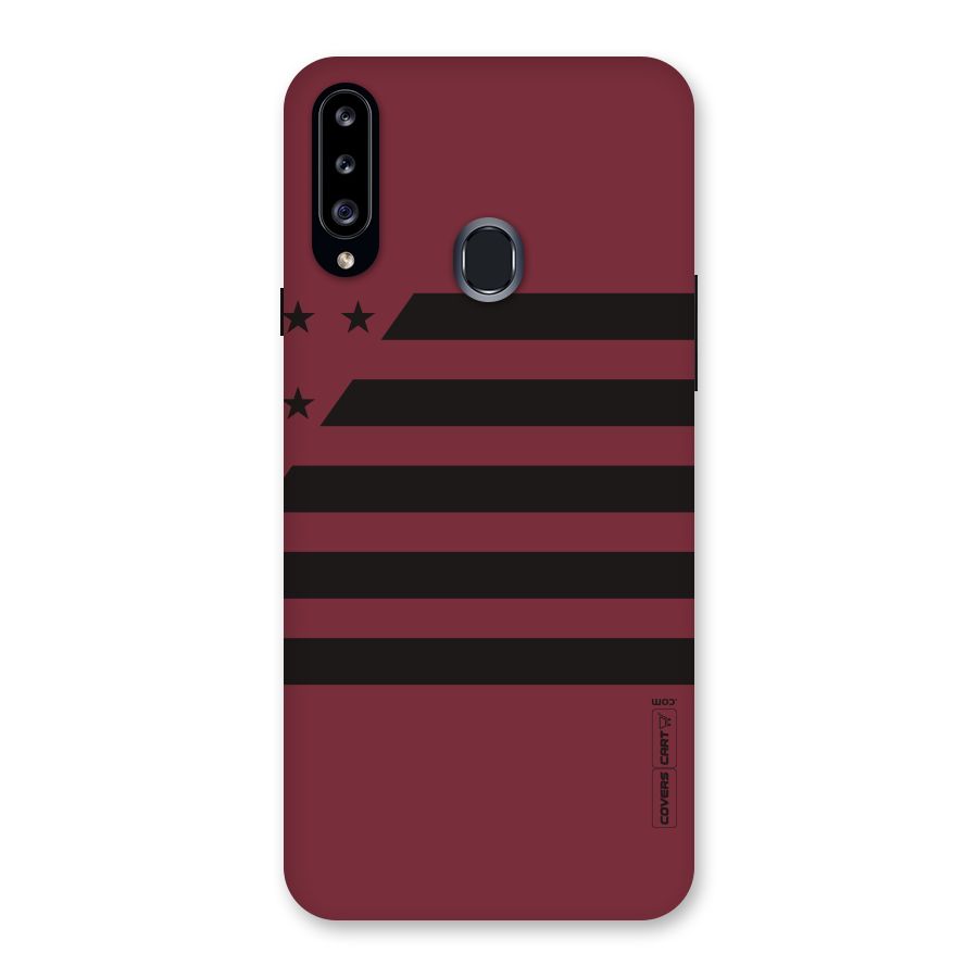 Maroon Star Striped Back Case for Samsung Galaxy A20s
