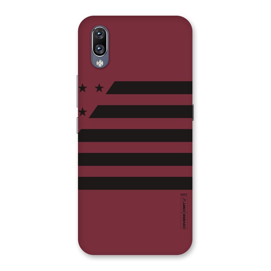 Maroon Star Striped Back Case for Vivo NEX