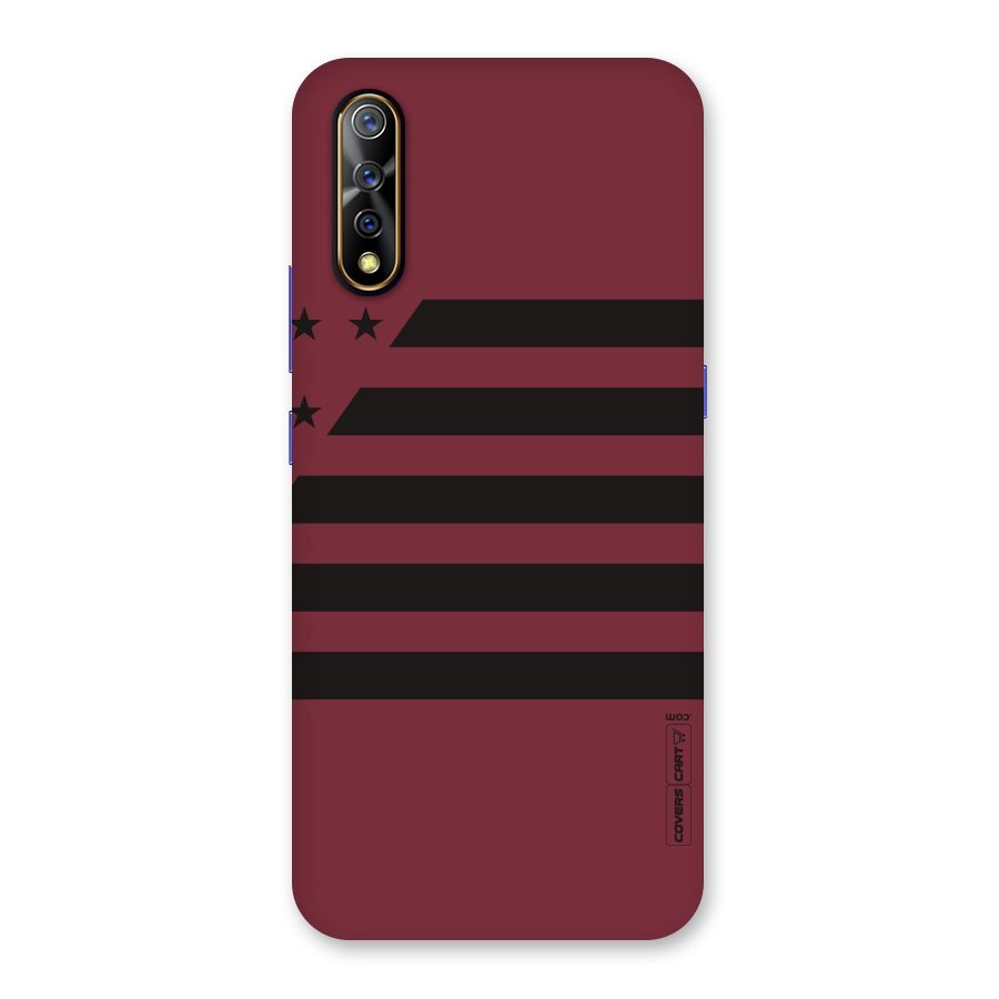 Maroon Star Striped Back Case for Vivo S1