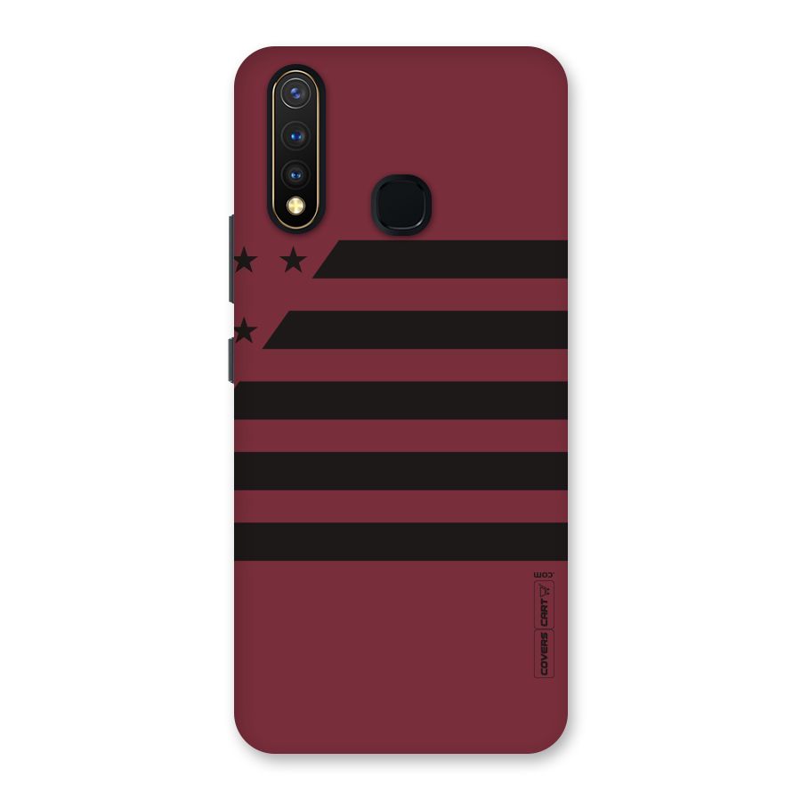 Maroon Star Striped Back Case for Vivo U20