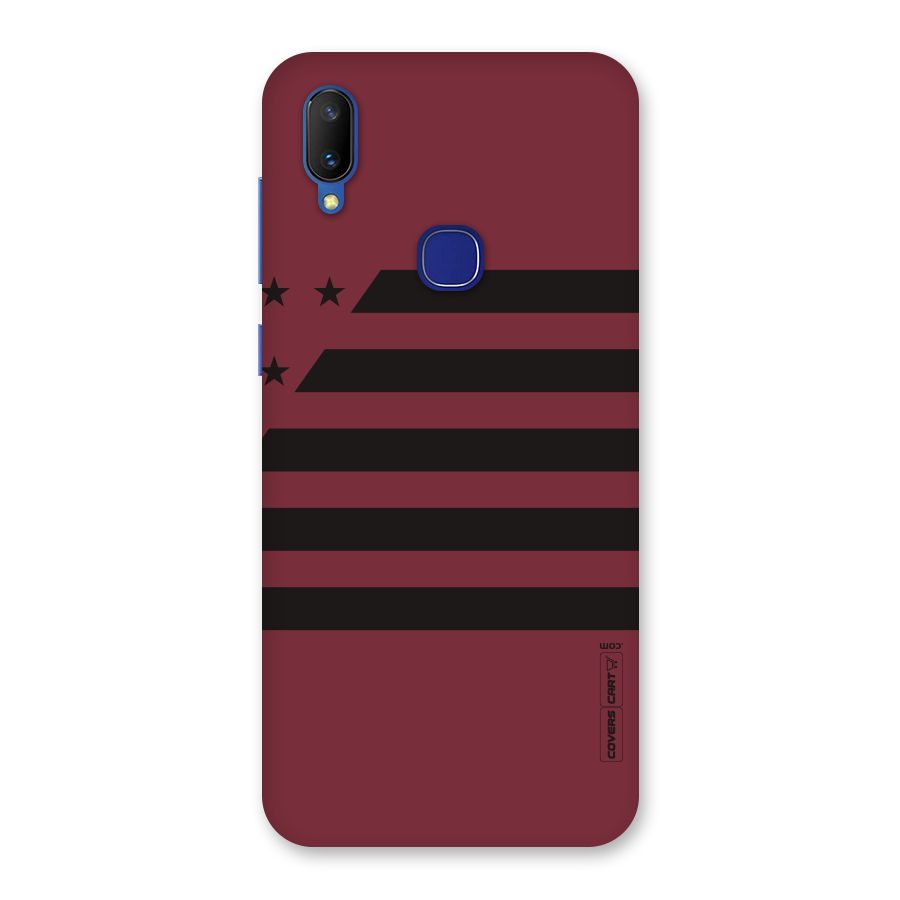 Maroon Star Striped Back Case for Vivo V11