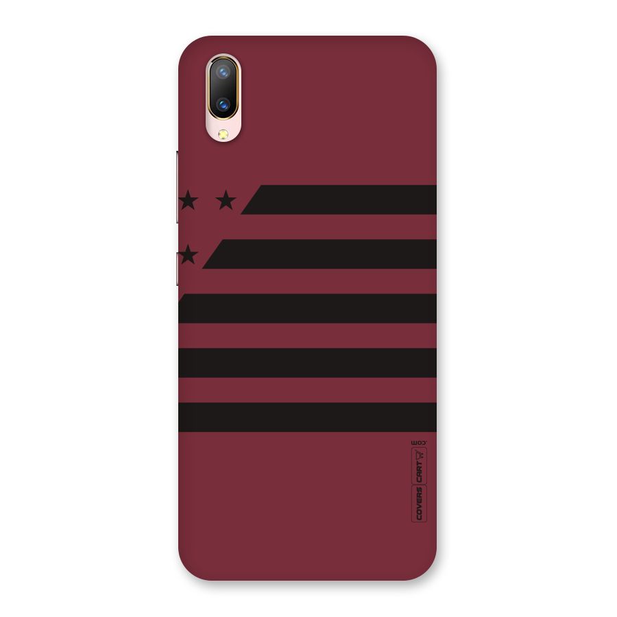 Maroon Star Striped Back Case for Vivo V11 Pro
