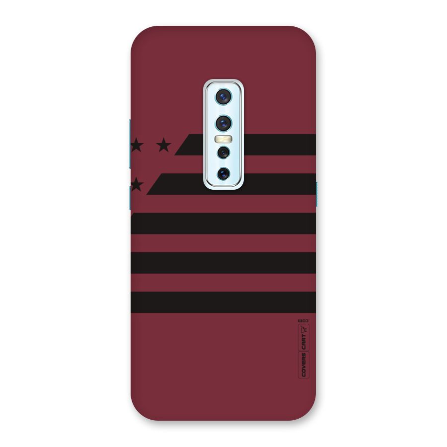 Maroon Star Striped Back Case for Vivo V17 Pro