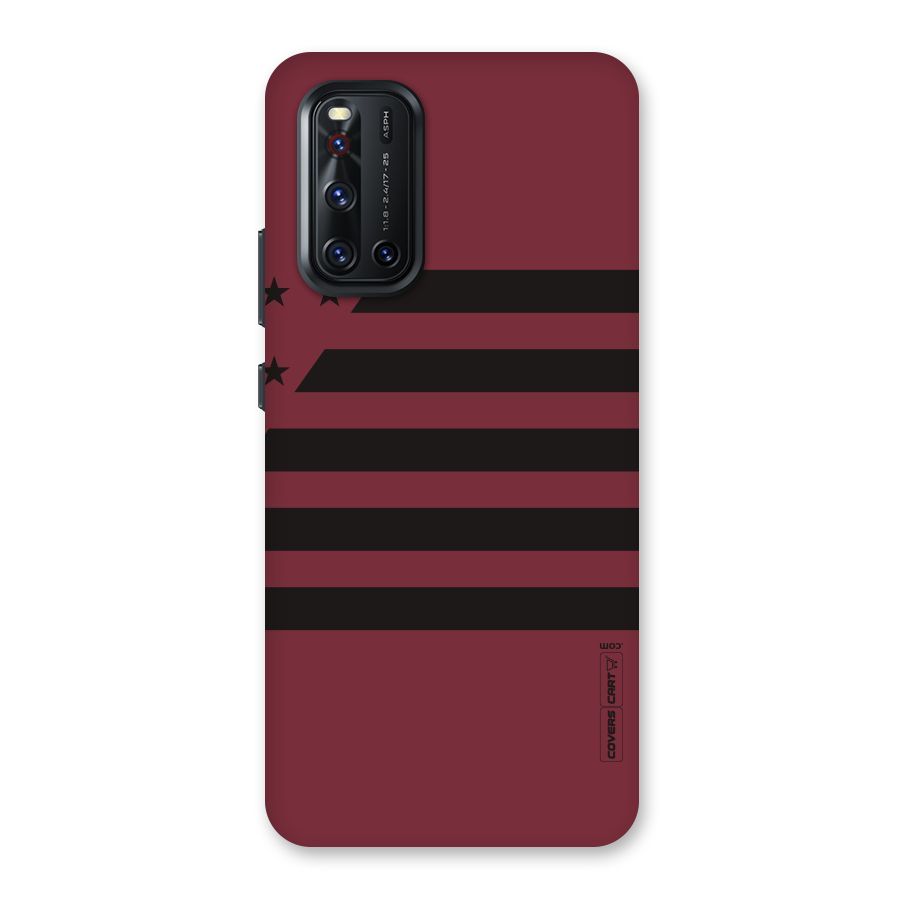 Maroon Star Striped Back Case for Vivo V19