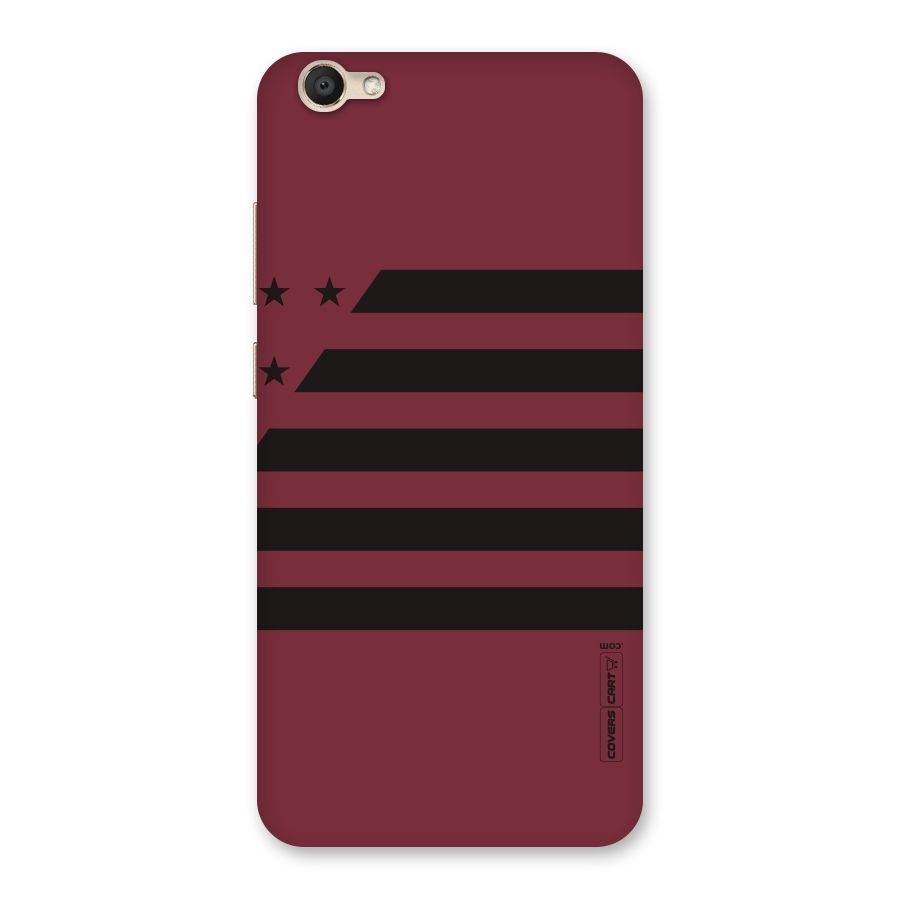 Maroon Star Striped Back Case for Vivo V5s