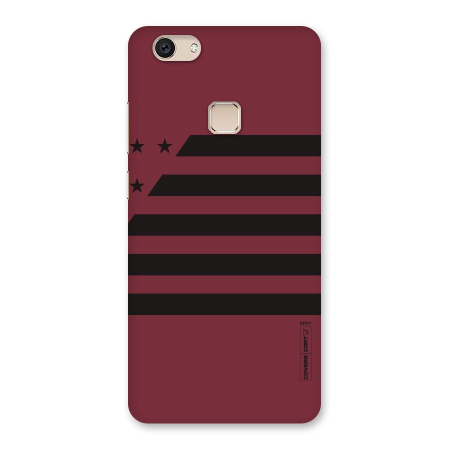 Maroon Star Striped Back Case for Vivo V7