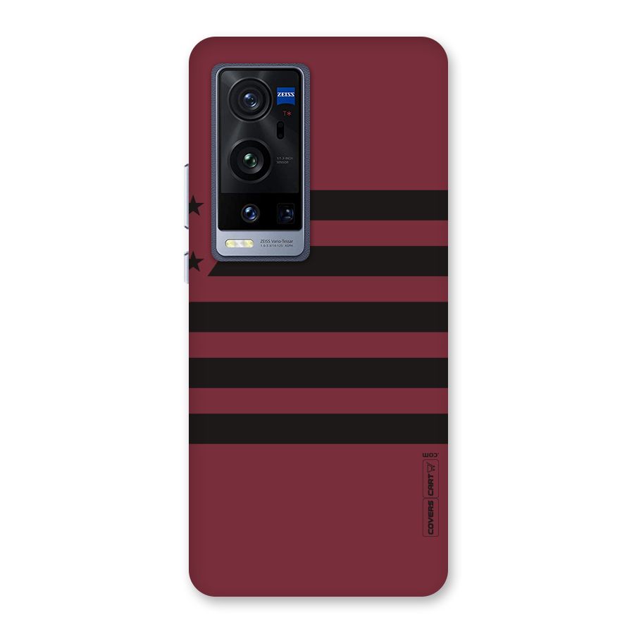 Maroon Star Striped Back Case for Vivo X60 Pro Plus