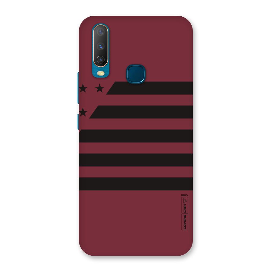 Maroon Star Striped Back Case for Vivo Y12