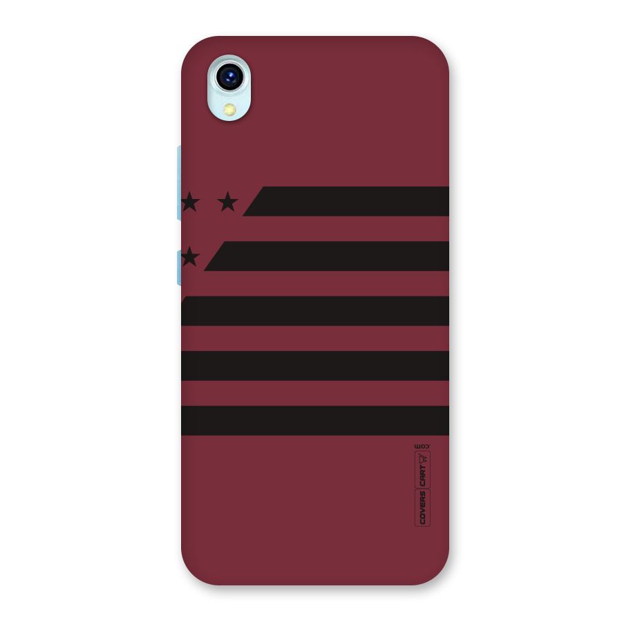 Maroon Star Striped Back Case for Vivo Y1s